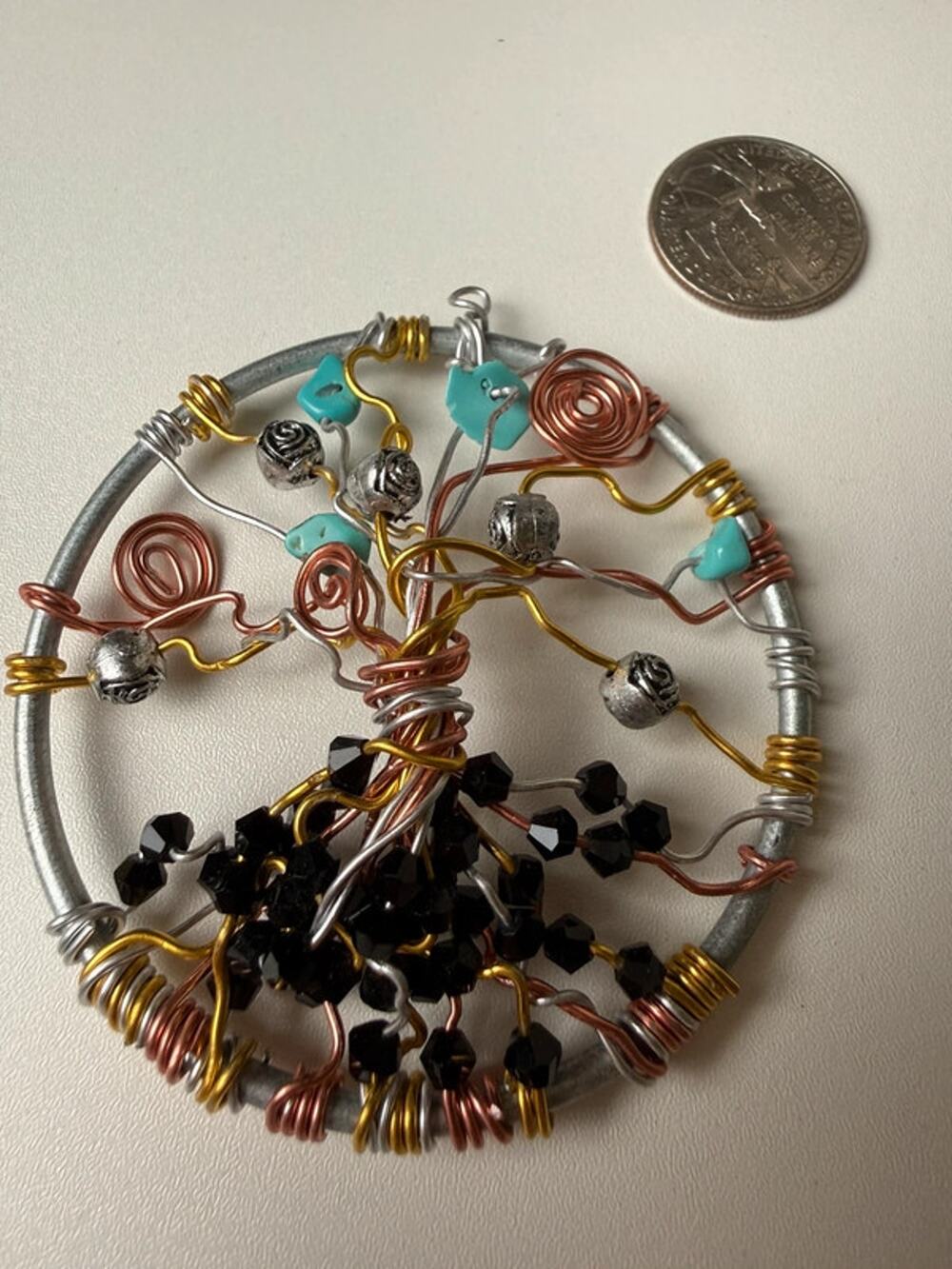Large handmade tree of life pendant 2.5”
